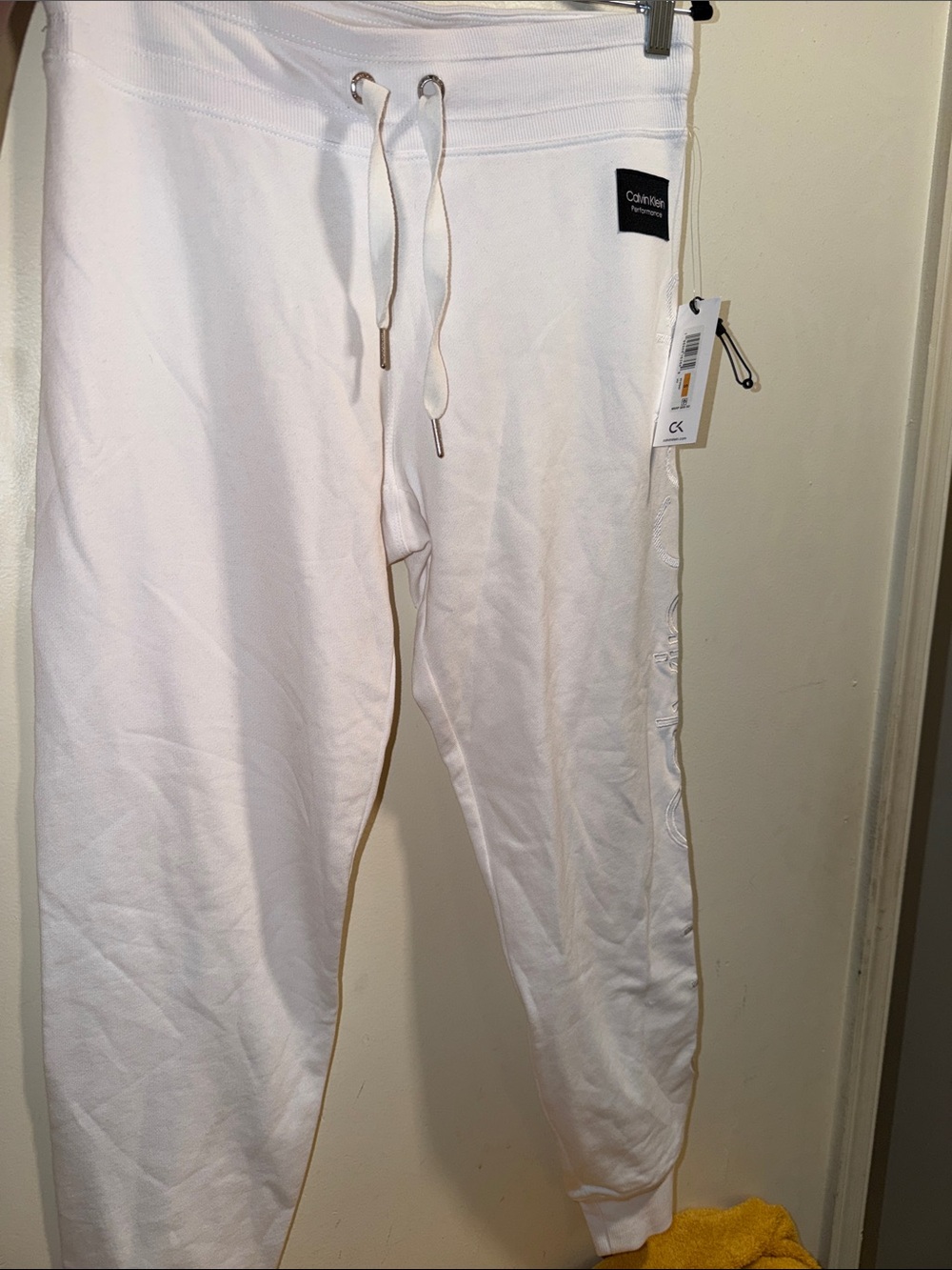 Calvin Klein women White Drawstring Sweat Joggers